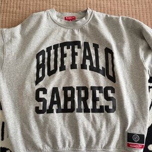 Mitchell & Ness Buffalo Sabres Gray Crewneck Sweater